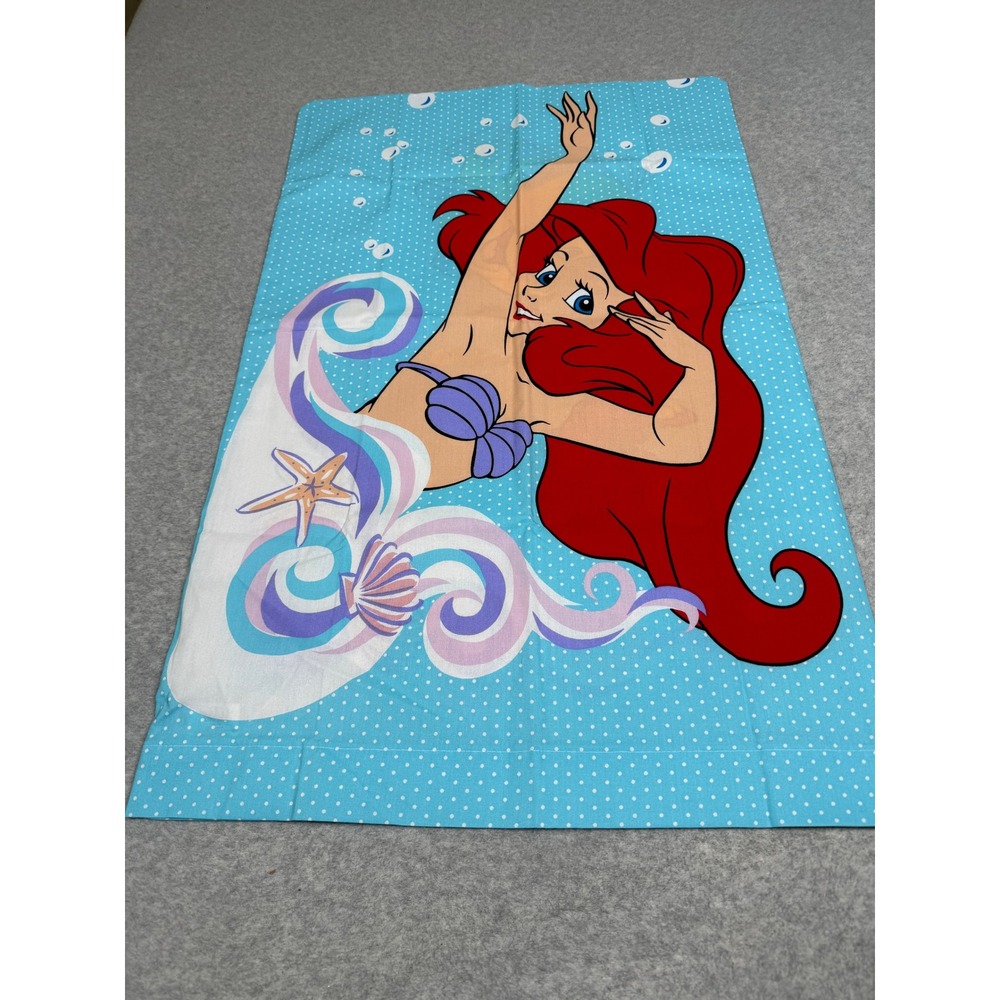 Vintage Disney Little Mermaid Ariel Flounder Sebastian Pillowcase Made in USA
